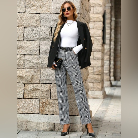 114. ESCADA BLACK WHITE /herringbone, Designer, Pants 8 - Picture 15 of 15